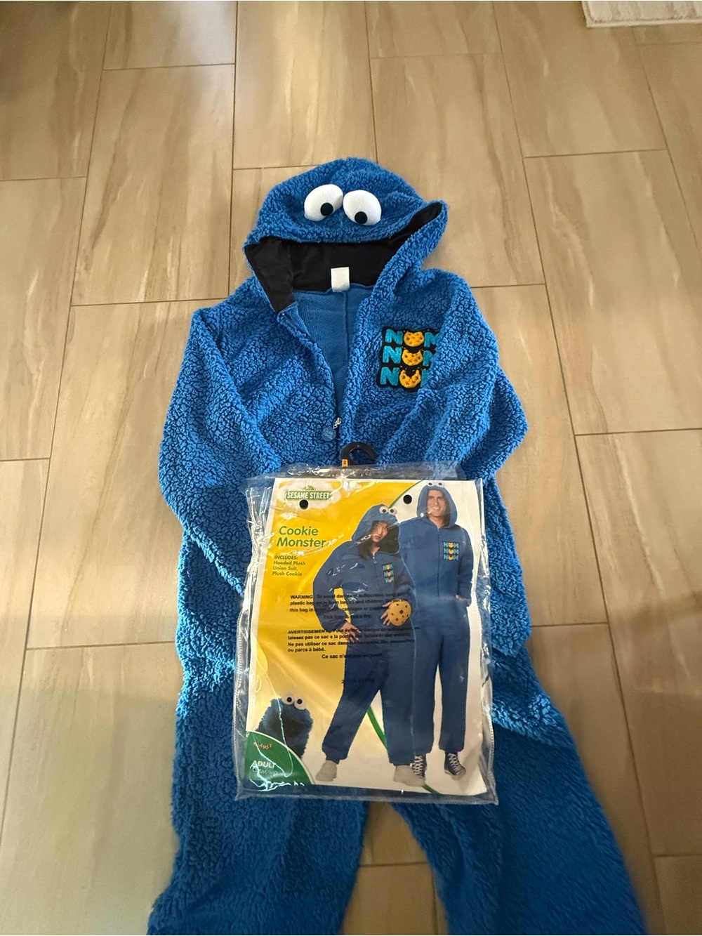 Sesame Street Cookie Monster Plush Blue Hooded Costume
